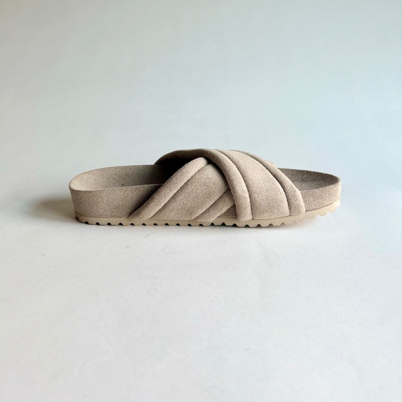 New Varley Ivory Fabric Rubber Outsole Flip Flops size 8 - Picture 3 of 12